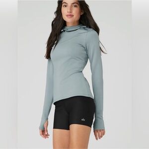 ALO Airlift Winter Warm Hoodie Runner Sz. M _cosmic grey